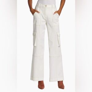 TWP Coop Flare Cargo Pants Off White wide leg size 8